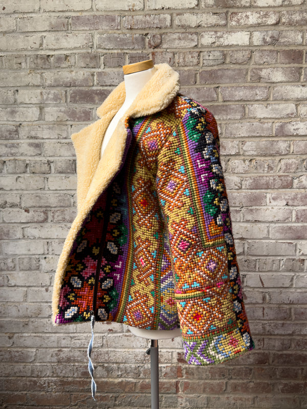 Handmade Upcycled Needlepoint Jacket - Bridle