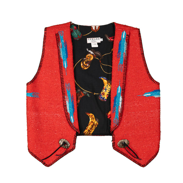 Chimayo Vest With Embroidered Trim