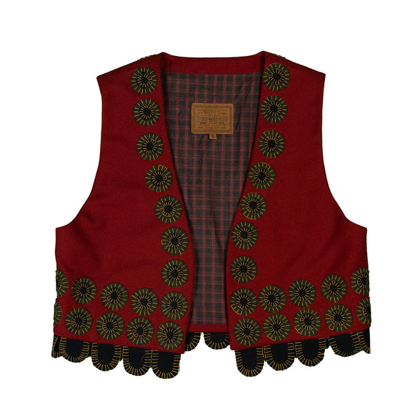 Vintage Wool Applique Vest