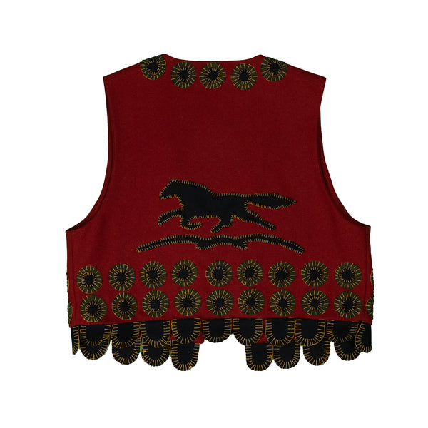 Vintage Wool Applique Vest