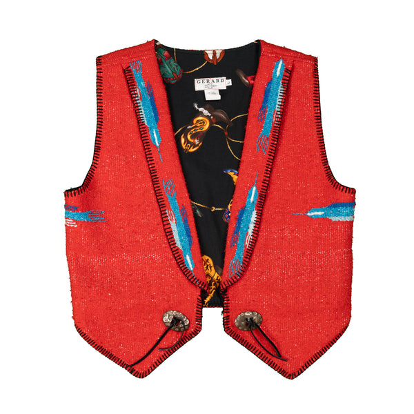 Chimayo Vest With Embroidered Trim