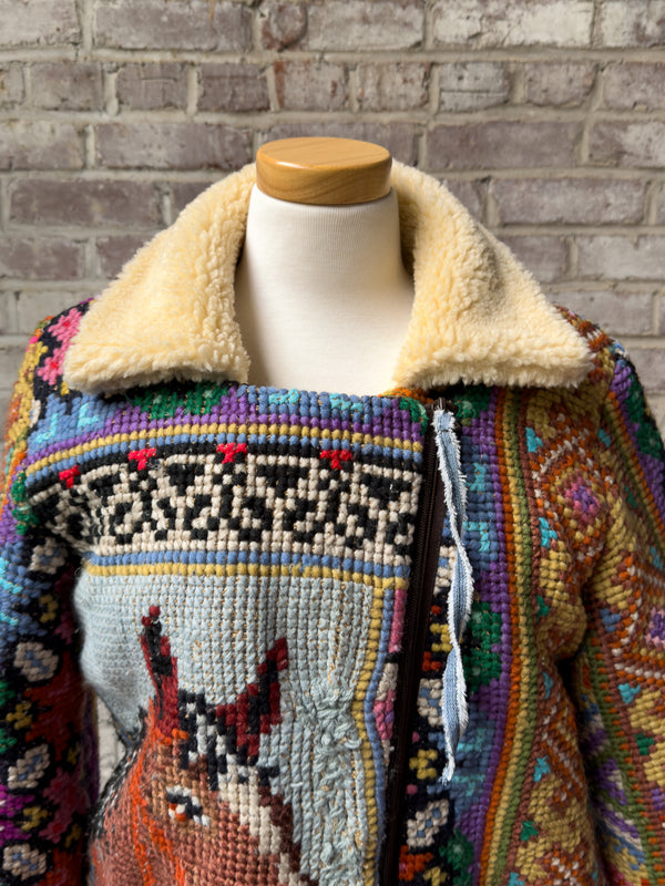 Handmade Upcycled Needlepoint Jacket - Bridle