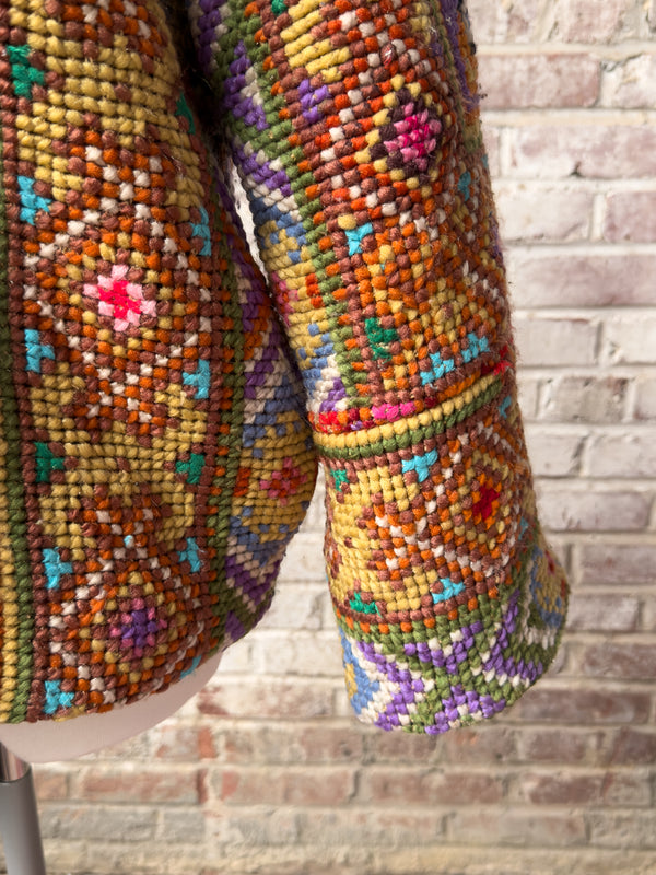 Handmade Upcycled Needlepoint Jacket - Bridle